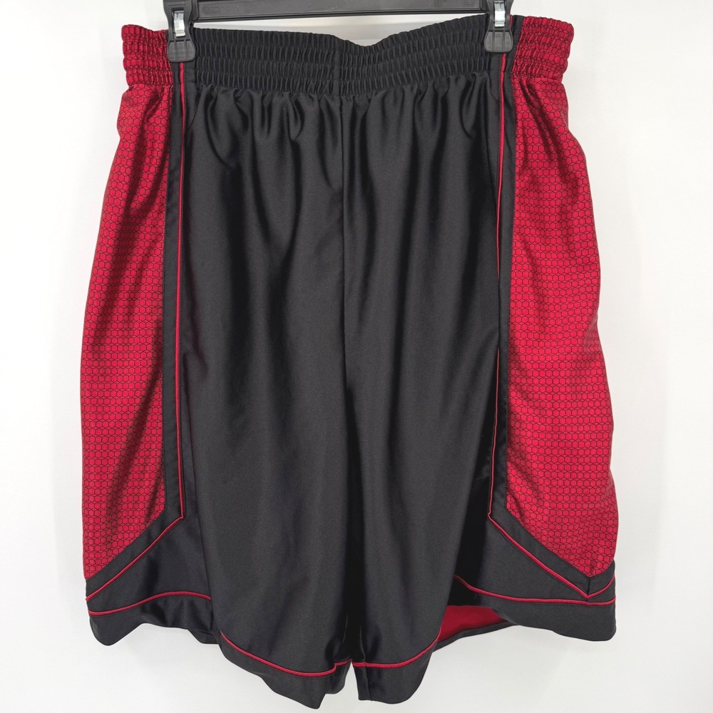 Eastbay Basketball Shorts Mens L Black Red Honeycomb Mesh Athletic Training